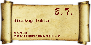 Bicskey Tekla névjegykártya